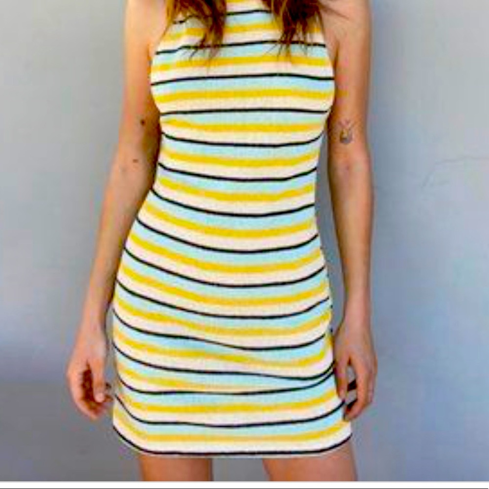 Zara Striped Halter Dress NWOT